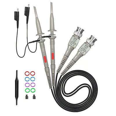 P6100 BNC Tester Tool Oscilloscope Probe Kit 100MHz 1X 10X Clip Set a 2 pezzi