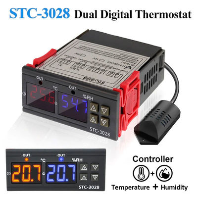 STC-3028 AC 220V DC 12V-24V Dispositivo di monitoraggio della temperatura dell'umidità Dual Power