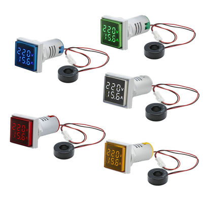 Corrente di tensione del voltometro e dell'amperometro 110V 220V del quadrato LED Digital