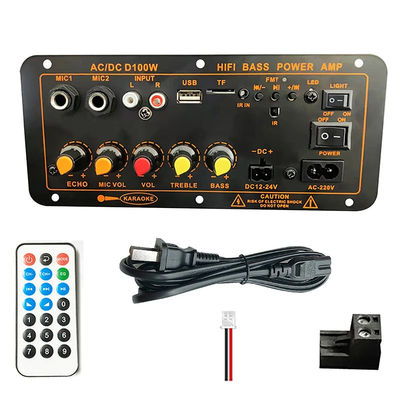 Scheda amplificatore audio per auto da 100-300 W con Bluetooth 5.0 e doppio ingresso per microfono per karaoke e subwoofer