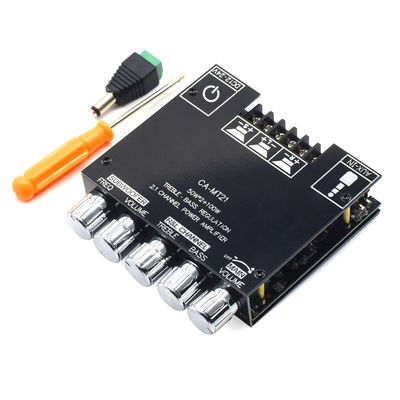 ZK-MT21 2.1 canale Subwoofer Amplifier Module 5.0BT 12V 24V 2*50W+100W Power Home Usage Board di plastica per sistema altoparlante