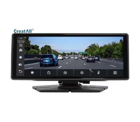Creatall 8.1inch Portable All-in-One Car Navigation Device Wireless CarPlay Front Rear Dual Recording Dash Cam per il cruscotto