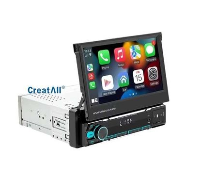 Creatall 7-Inch Wireless Universal Car MP5 Player Telescopic Single Spindle Dashboard Montaggio slot per schede MP3 USB CarPlay
