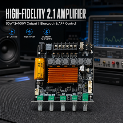 Scheda amplificatore Bluetooth TPA3116 2.1 canali 50W+50W+100W Modulo amplificatore audio con controllo APP