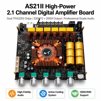 Scheda amplificatore Bluetooth 5.1 Dual TPA3255 da 2.1 canali Modulo amplificatore audio 220W+220W+350W