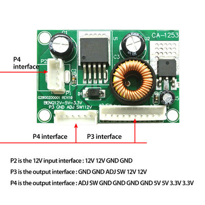 CA-1253 12V a 5V al modulo BENQ di conversione di tensione 3.3V con la linea modulo di alimentazione del bordo di potere di BENQ