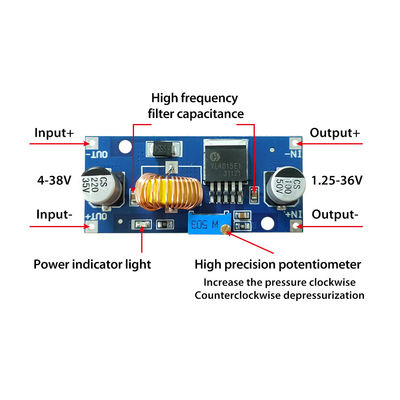 Ondulazione bassa di alto potere scendere del bordo 4~38V di CC-CC di CA-4015 5A molto al di là del modulo di alimentazione di LM2596 XL4015E