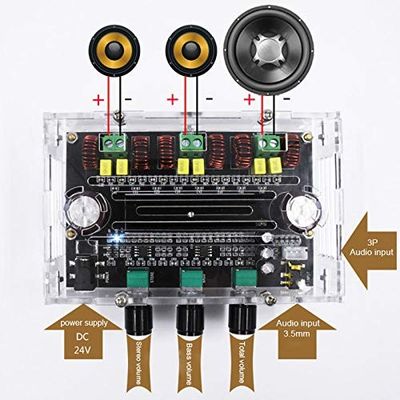 Modulo amplificatore audio a 3 canali DC 6-100V con potenza di uscita di 80W*2+100W per sistemi audio professionali