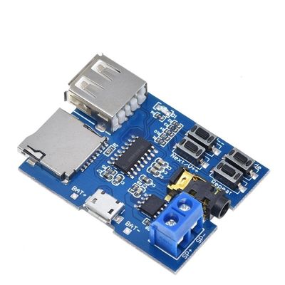 Scheda decodificatore MP3 con scheda TF monoamplificatore da 2W e modalità di riproduzione U Disk per modulo del lettore audio a batteria al litio da 3,7 V