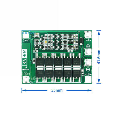 convertitore di CC di CC del bordo di protezione della batteria al litio di 3S 11.1V 12.6V 40A 18650