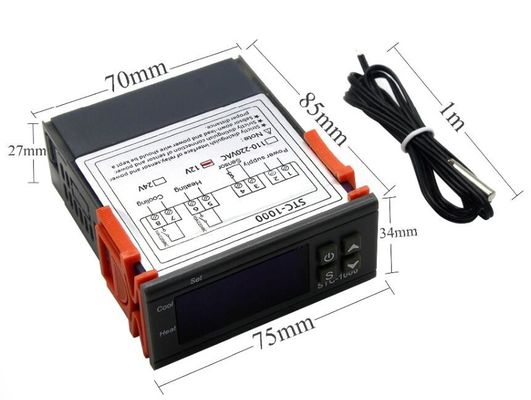 STC-1000 AC 110V-220V Sistema di monitoraggio del termostato del regolatore di temperatura dell'umidità digitale