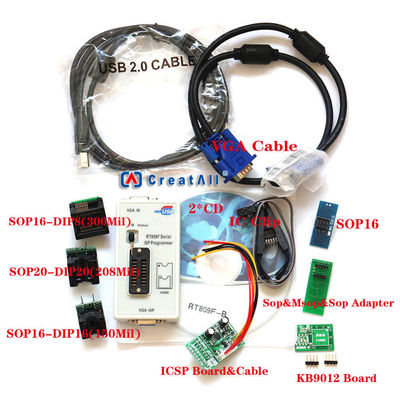 Programmatore RT809F per schede madri, strumento tester per chip IC, 7 adattatori SOP16 SOP20