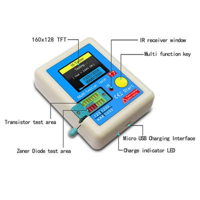 TFT multifunzione Tester strumento diodo condensatore multimetro 25pF-100mF gamma