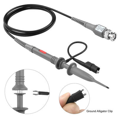 P6100 BNC Tester Tool Oscilloscope Probe Kit 100MHz 1X 10X Clip Set a 2 pezzi