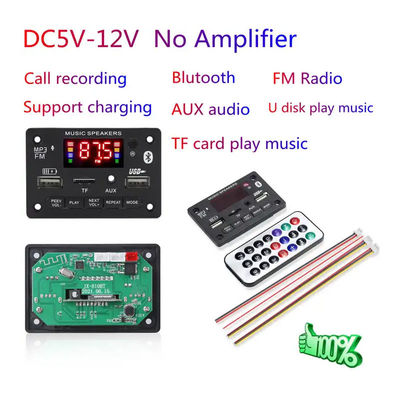 automobile senza fili USB del modulo del bordo di decodifica Mp3 di 6V 12V Bluetooth 5,0