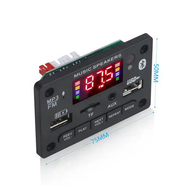 automobile senza fili USB del modulo del bordo di decodifica Mp3 di 6V 12V Bluetooth 5,0