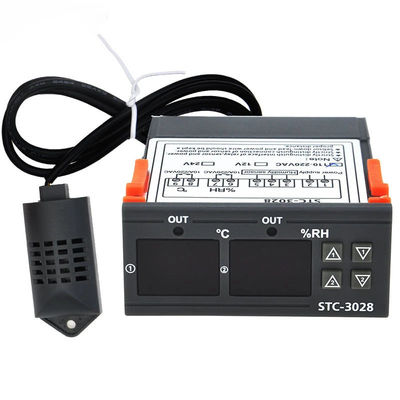 STC-3028 Dispositivo di monitoraggio a doppia potenza di regolazione digitale dell'umidità 12V-24V