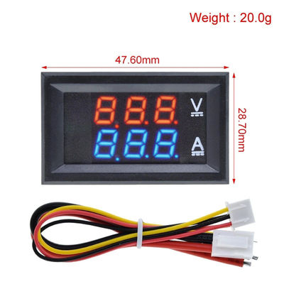 CA 0,28" del tester di amp di volt di CC 0-100V 10A Digital azionamento blu rosso IC