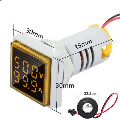 Corrente di tensione del voltometro e dell'amperometro 110V 220V del quadrato LED Digital