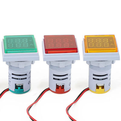 Corrente di tensione del voltometro e dell'amperometro 110V 220V del quadrato LED Digital