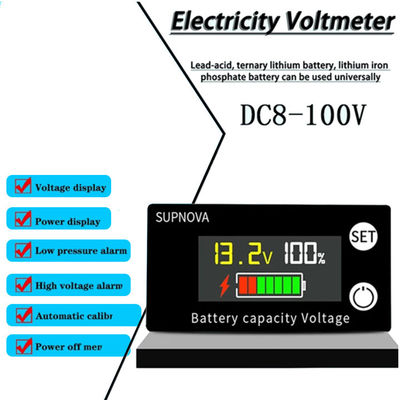 Calibro acido al piombo 12V-84V di volt del motociclo del voltometro dell'amperometro di Digital