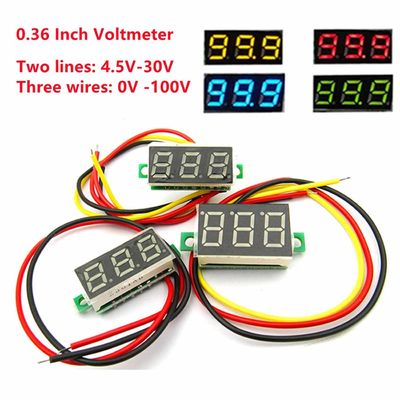 Cavi a 0,36 pollici del voltometro 2 dell'amperometro di Digital 3 cavi 4 cifre LED