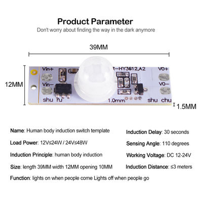 Modulo astuto PIR Motion Sensor Module Switch del sensore di CC 12V 24V