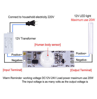 Modulo astuto PIR Motion Sensor Module Switch del sensore di CC 12V 24V