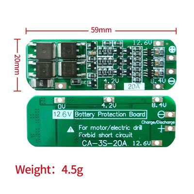 CA-3S-20A-E 11.1V 12V 12.6V BMS Battery Protection Board Modulo Bms al litio 3s