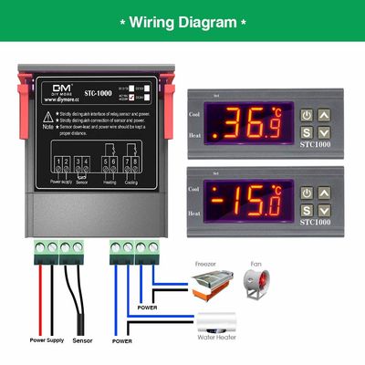 Regolatore LCD 10A di umidità di Digital dell'esposizione con CA 110-220V del sensore di NTC