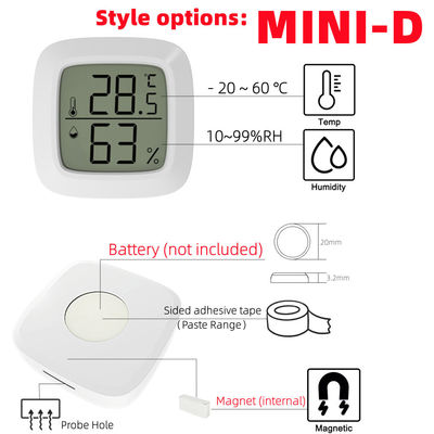 Regolatore Temperature Humidity Gauge del termometro di Digital dell'ABS 4.3*4.3*1.2cm