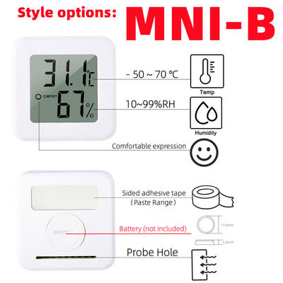 Regolatore Temperature Humidity Gauge del termometro di Digital dell'ABS 4.3*4.3*1.2cm