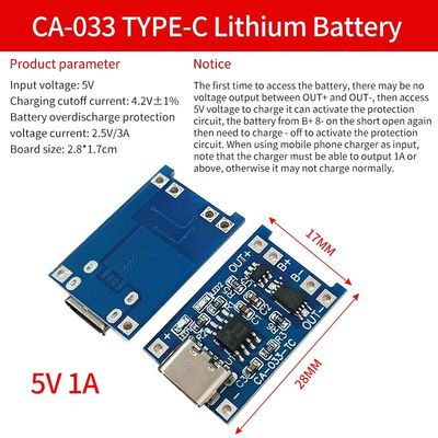 Tipo C/Micro USB 5V 1A 18650 TP4056 Modulo di ricarica della batteria al litio Con doppia funzione di protezione 1A Li-I