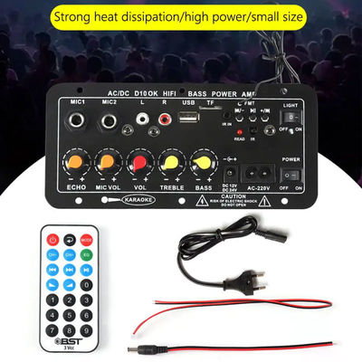D10 12V 24V Subwoofer Amplificatore di potenza digitale Board Audio wireless Stereo BT 5.0 Dual Microphone Karaoke Amp Speaker Acc