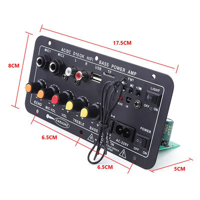 Scheda amplificatore di potenza digitale D10 con potenza di uscita di 30-120 W Bluetooth 5.0 e doppio ingresso per microfono per subwoofer e karaoke