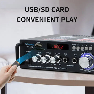 Amplificatore audio stereo 120W LDZS AV-298BT con BT 2.0 wireless e qualità del suono HIFI