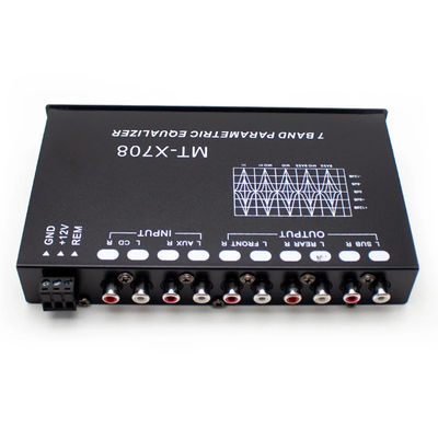 Equalizzatore audio per auto a 5 segmenti a 24V con comando remoto e ingresso ausiliario per sintonizzazione precisa