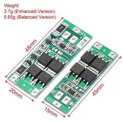2S 20A 7.4V 8.4V 18650 Lithium Battery Protection Board Standard/Balance Diy Bms Per il 18650