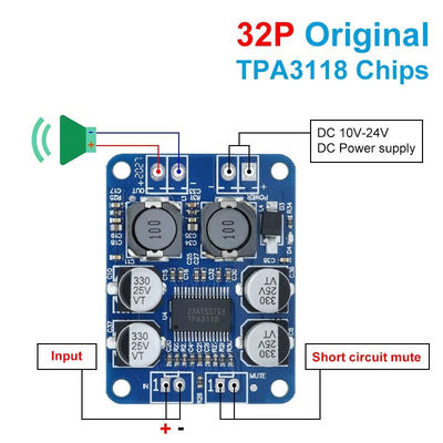 Scheda amplificatore CA-3118 1*60W 8-24V TPA3118 PBTL Scheda audio di potenza digitale mono classe D