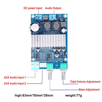 CA-3316A Digital Power Amplifier Board 100W Class D BASS AMP con chip TPA3116 da 12 a 24 V