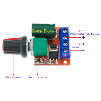 CA-105A Mini modulo regolatore di velocità motore CC 5A Max 90W 3V-35V