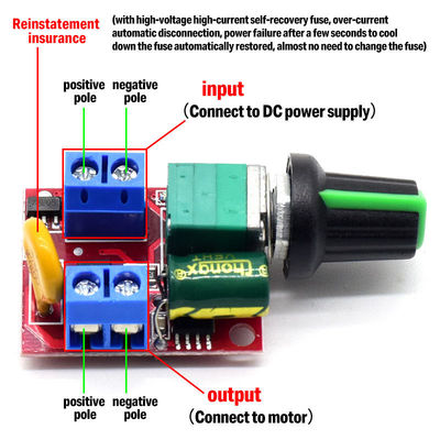 CA-105AS 35V 5A 90W Scheda di controllo velocità motore PWM con interruttore