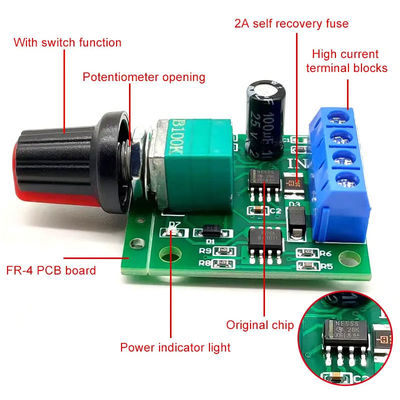 CA-102A PWM Motor Speed Controller 2A 30W 1.8V 3V 5V 6V 12V DC Motor Governor Regolare la velocità