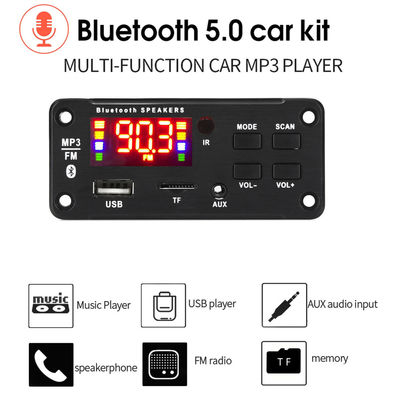 Modulo di amplificatore audio per auto Bluetooth 5.0 da 50 W con radio USB TF FM e canali 5.0
