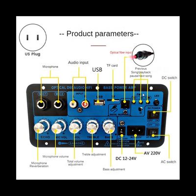 D60 50W Subwoofer Amplifier Board con Bluetooth e ingresso audio ottico per potenza 12V/24V/220V