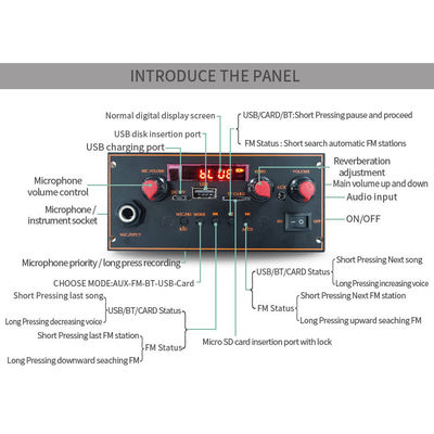 2x10W Bluetooth 5.0 Stereo Motherboard con decodificatore MP3 e funzione radio FM