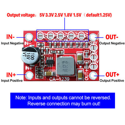 Modulo di alimentazione Step Down CA-1239 Convertitore Buck regolabile 5-15V Input 1.25V/1.5V/1.8V/2.5V/3.3V/5V Output
