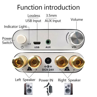 50W*2 BT 5.0 Amplificatore di potenza audio Modulo di scheda 2.0 Amplificatore di ricevitore stereo a doppio canale