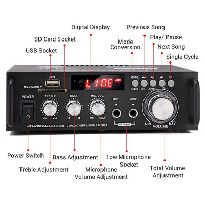 Amplificatore di potenza audio stereo HIFI digitale da 300 W con display LCD e Bluetooth