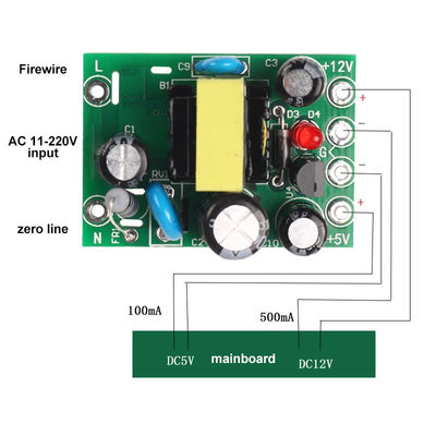 Tipo di montaggio standard Modulo di alimentazione di commutazione AC-DC 110-220V con potenza di uscita di 6W